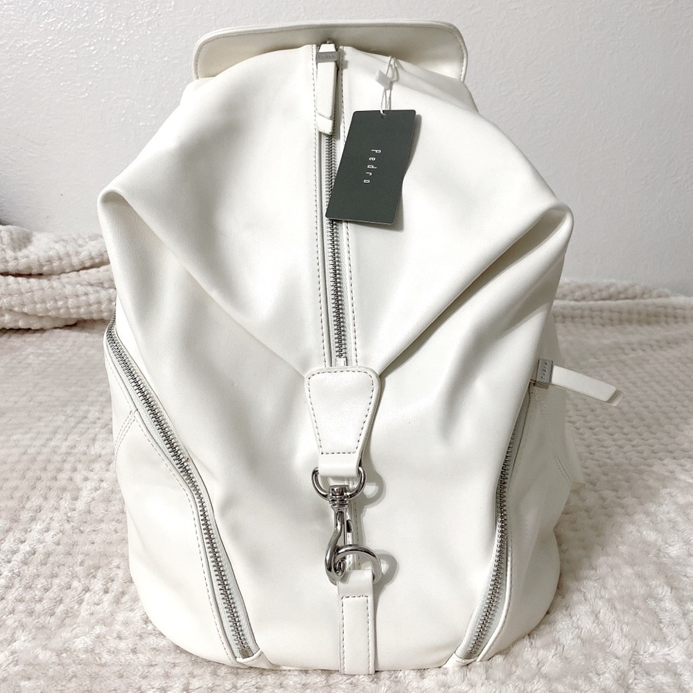 ❗️SOLD❗️PEDRO White Leather Backpack